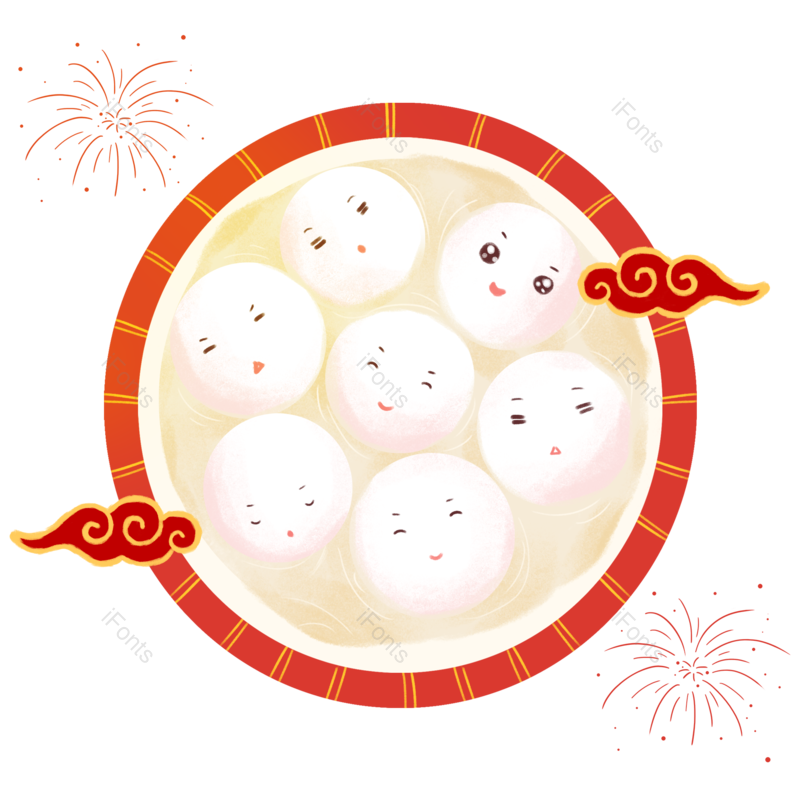 装饰图片,素材元素,传统节日PNG,元宵免抠素材